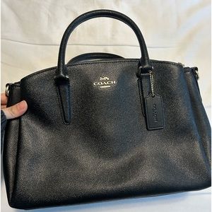 Coach black leather handbag